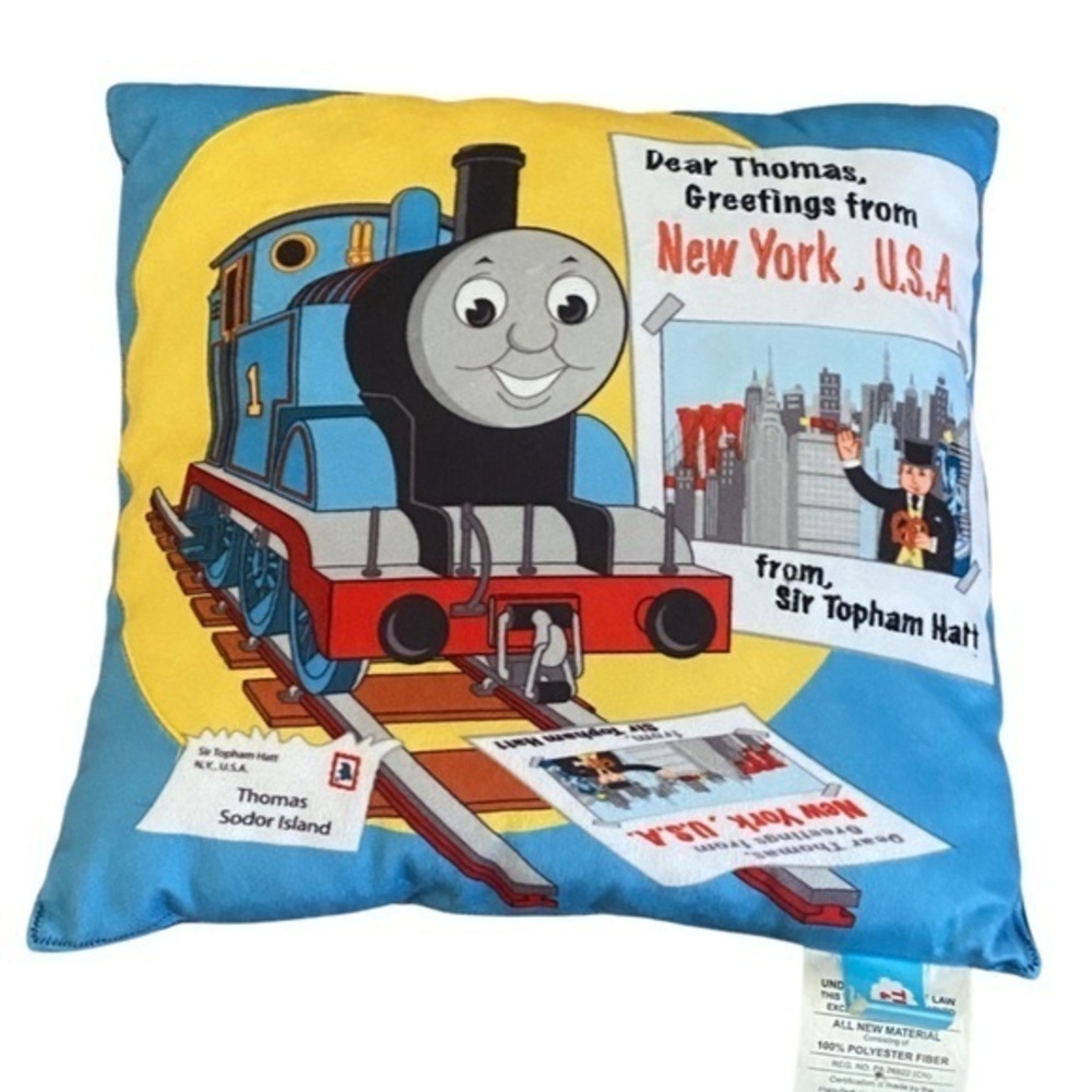 RARE 2008 Thomas & Friends New York Toy Train Kids Room Decor Pillow